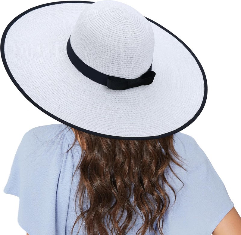 Naivlizer Women Wide Brim Sun Hat UPF50 Straw Summer Hat Floppy Beach Hat Roll-Up - Image 5